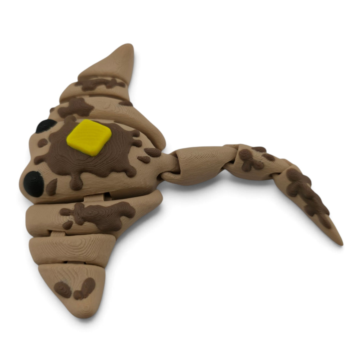 Brown Flapjack Stingray Family Set – 3D Printed Articulated Figurines | 1 Adult & 3 Babies | Flexible Collectible Desk Decor