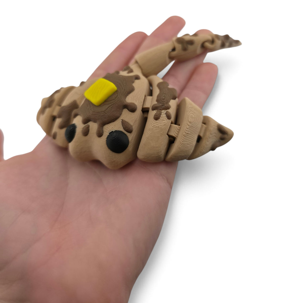 Brown Flapjack Stingray Family Set – 3D Printed Articulated Figurines | 1 Adult & 3 Babies | Flexible Collectible Desk Decor