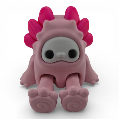 Axolotl Woobu Articulated 3D Printed Fantasy Figurine Inspired Collectible