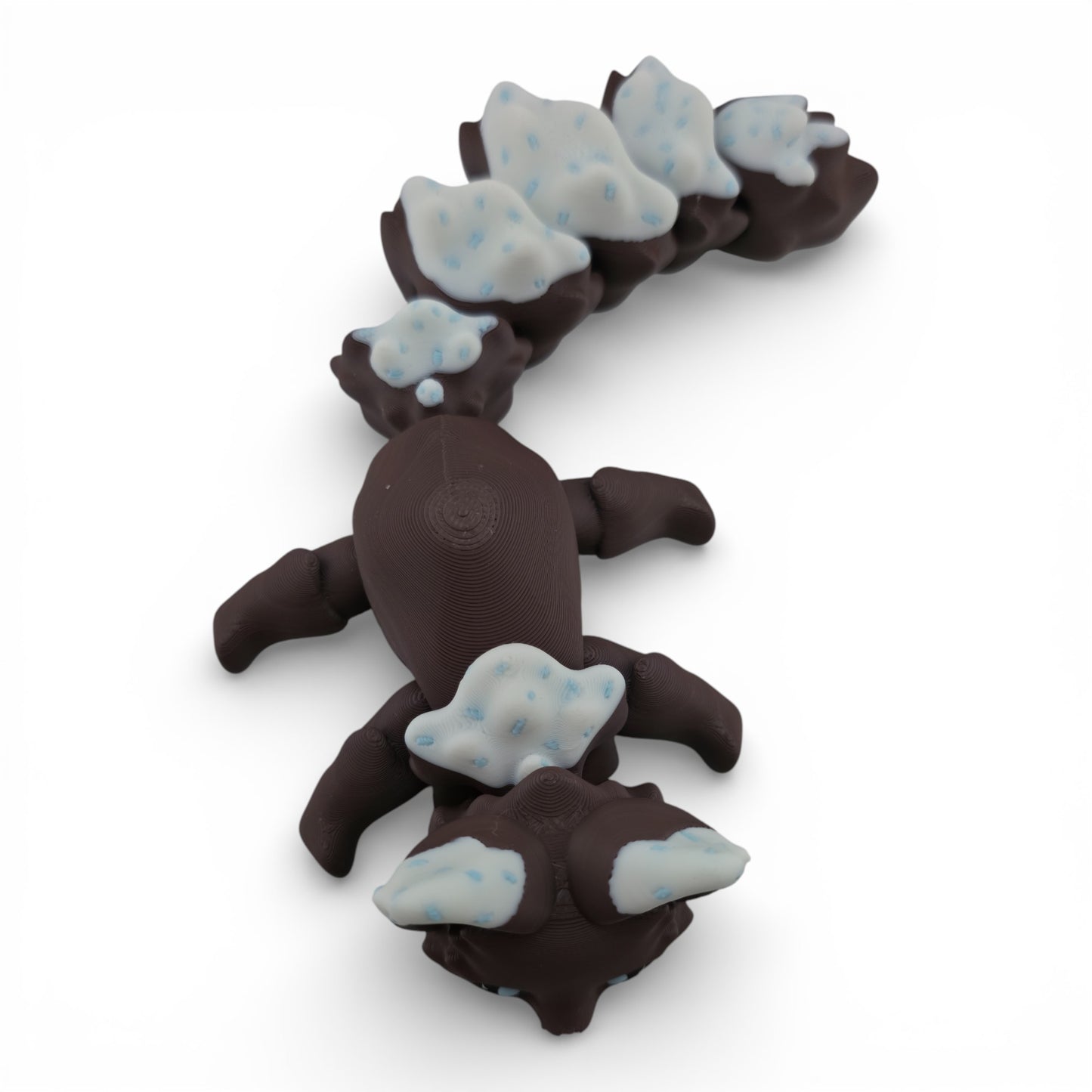 Brown Iced Chocolate Fox – 7.5" Articulated 3D Printed Fantasy Figurine | Sweet Dessert-Inspired Collectible