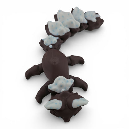 Brown Iced Chocolate Fox – 7.5" Articulated 3D Printed Fantasy Figurine | Sweet Dessert-Inspired Collectible
