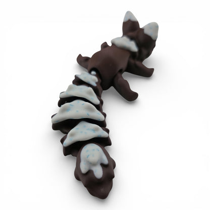 Brown Iced Chocolate Fox – 7.5" Articulated 3D Printed Fantasy Figurine | Sweet Dessert-Inspired Collectible