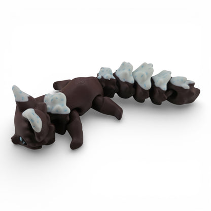 Brown Iced Chocolate Fox – 7.5" Articulated 3D Printed Fantasy Figurine | Sweet Dessert-Inspired Collectible