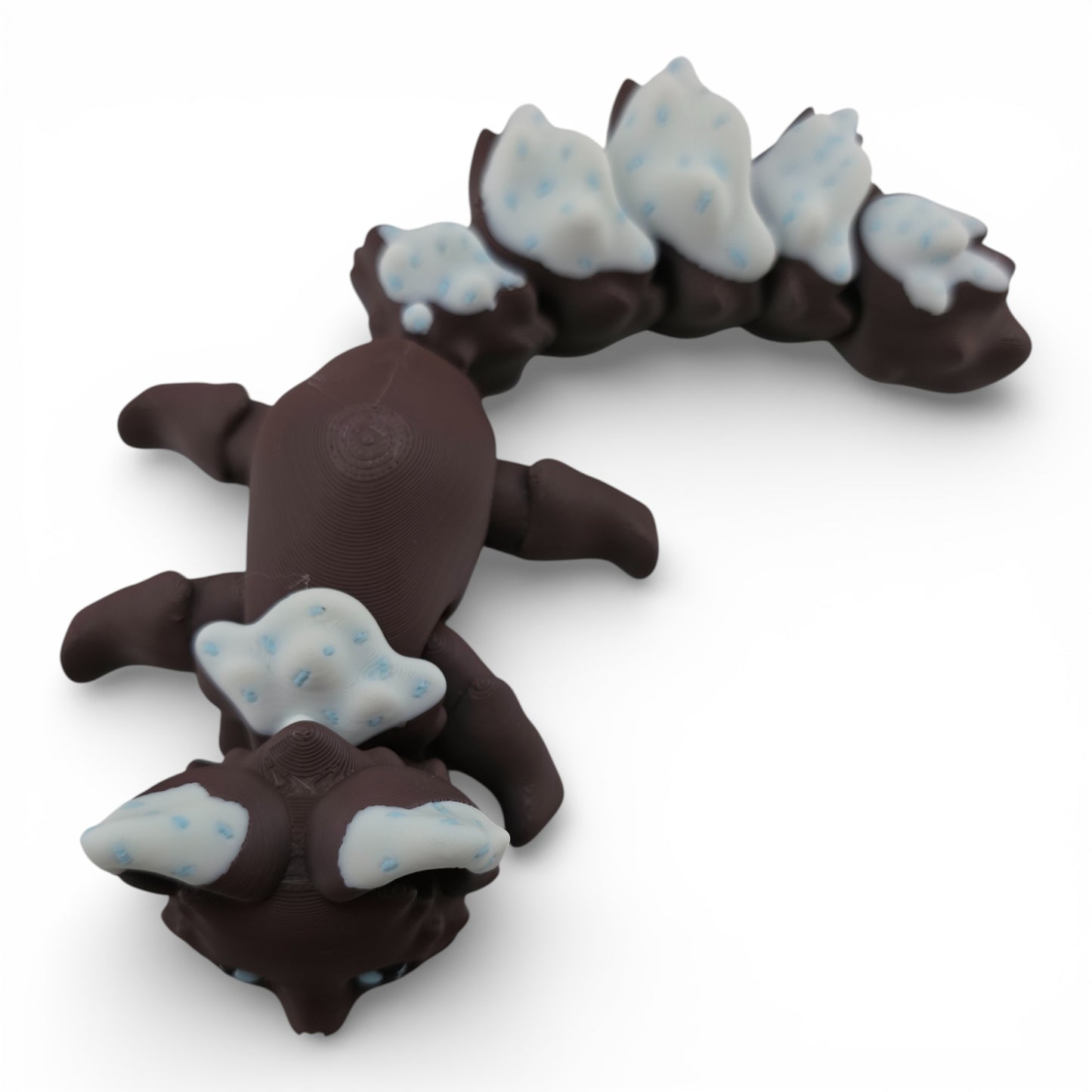 Brown Iced Chocolate Fox – 7.5" Articulated 3D Printed Fantasy Figurine | Sweet Dessert-Inspired Collectible