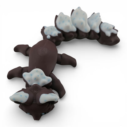 Brown Iced Chocolate Fox – 7.5" Articulated 3D Printed Fantasy Figurine | Sweet Dessert-Inspired Collectible