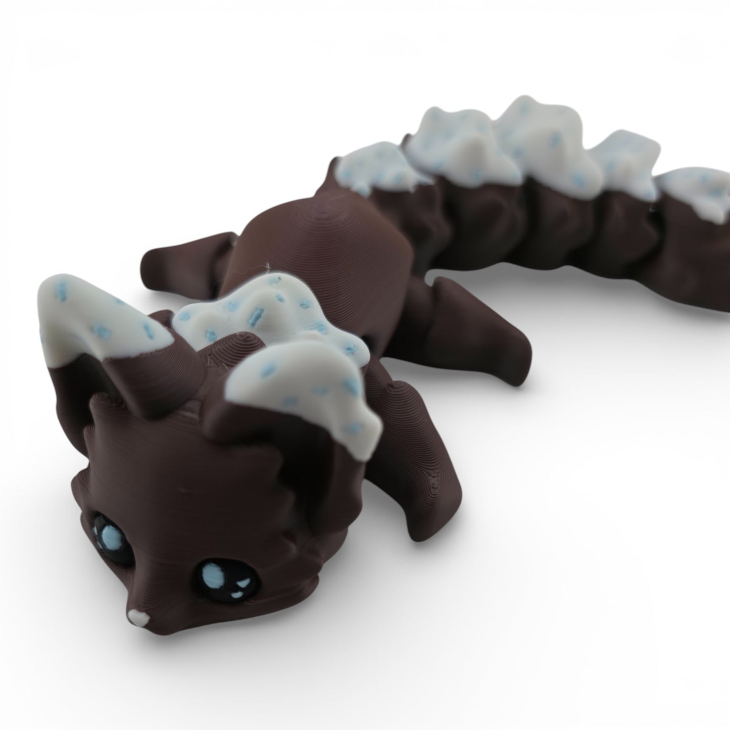 Brown Iced Chocolate Fox – 7.5" Articulated 3D Printed Fantasy Figurine | Sweet Dessert-Inspired Collectible