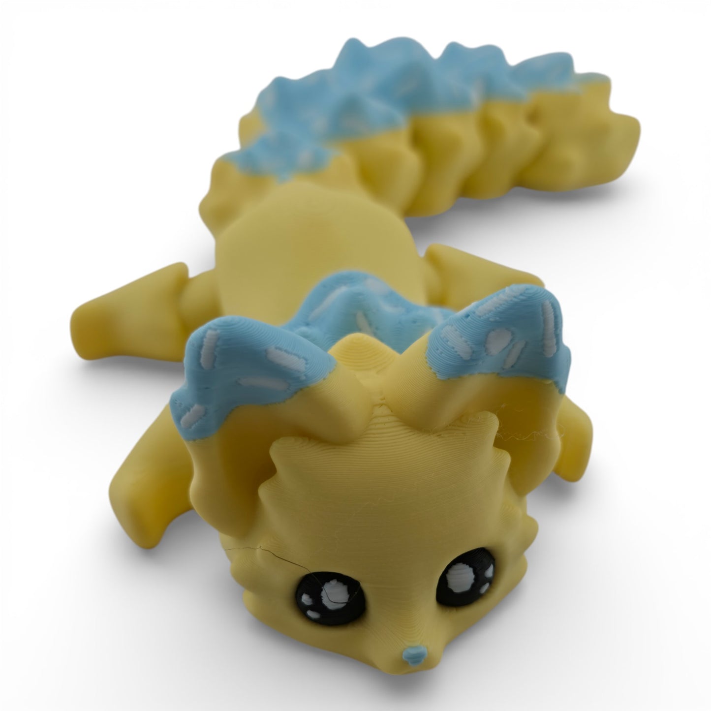 Blue Cupcake Fox – 7.5" Articulated 3D Printed Fantasy Figurine | Sweet Dessert-Inspired Collectible