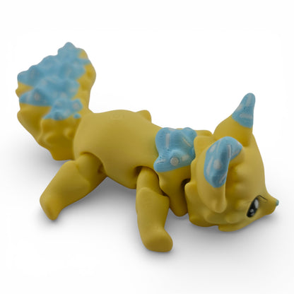 Blue Cupcake Fox – 7.5" Articulated 3D Printed Fantasy Figurine | Sweet Dessert-Inspired Collectible