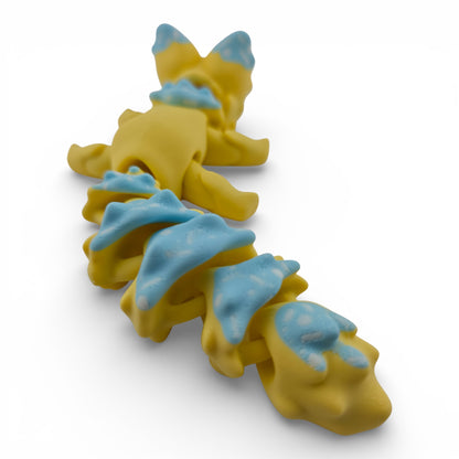 Blue Cupcake Fox – 7.5" Articulated 3D Printed Fantasy Figurine | Sweet Dessert-Inspired Collectible