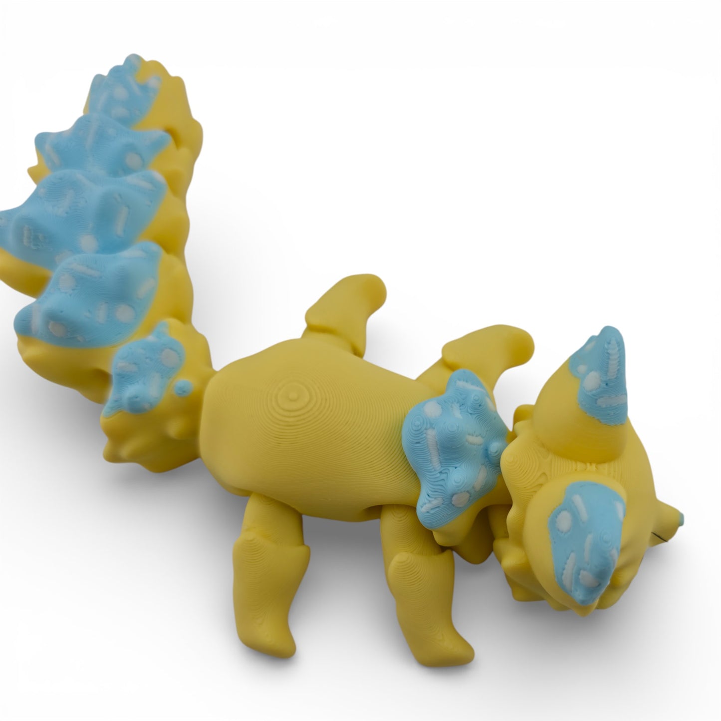 Blue Cupcake Fox – 7.5" Articulated 3D Printed Fantasy Figurine | Sweet Dessert-Inspired Collectible