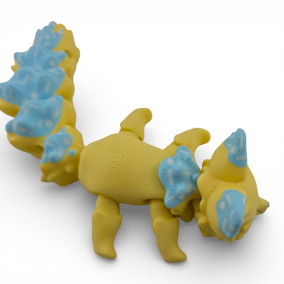 Blue Cupcake Fox – 7.5" Articulated 3D Printed Fantasy Figurine | Sweet Dessert-Inspired Collectible