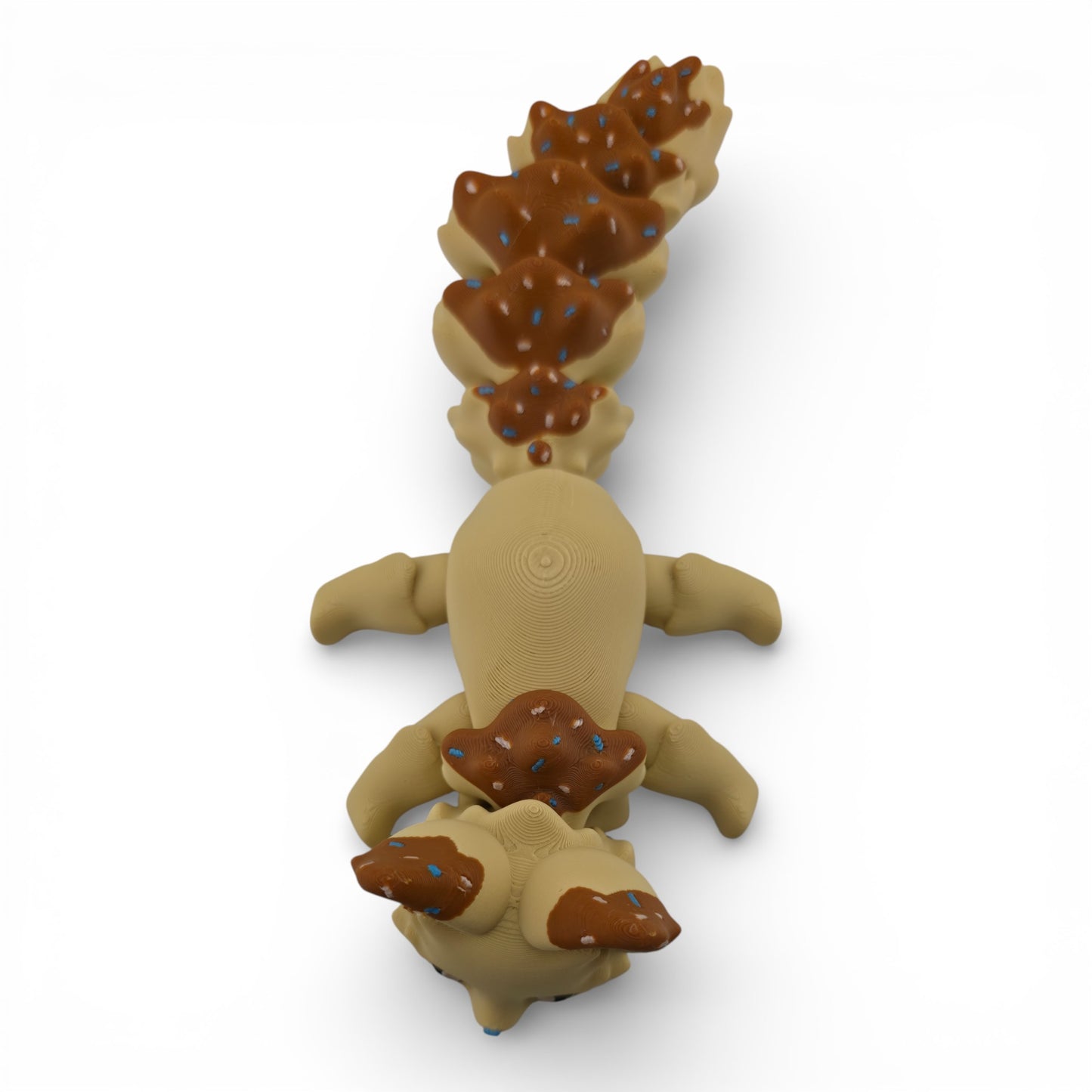 Vanilla Fox with Chocolate Icing Fox – 7.5" Articulated 3D Printed Fantasy Figurine | Sweet Dessert-Inspired Collectible