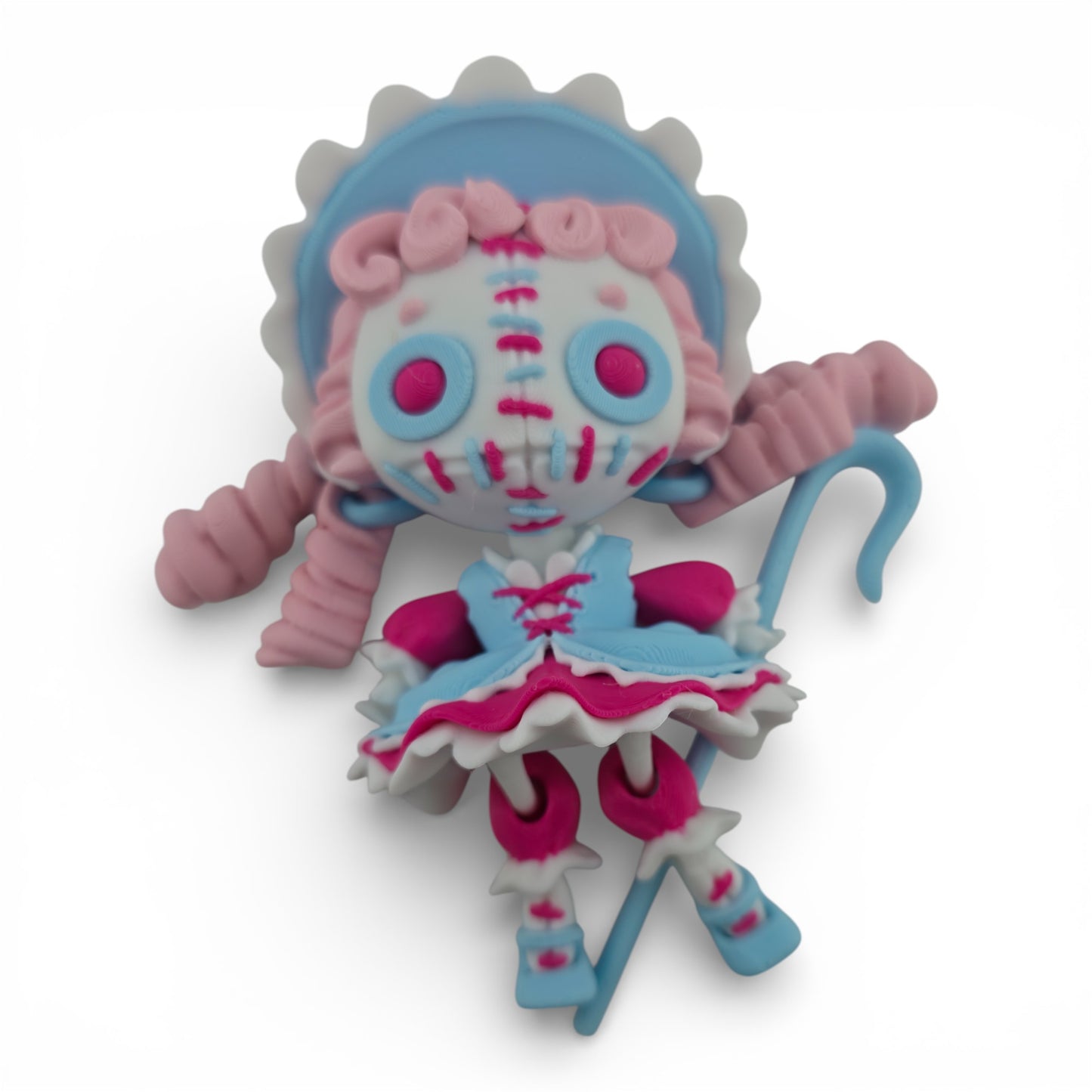 Twisty 3D Doll Figurine with 3 Sheep Articulated 3D Printed Fantasy Figurine Inspired Collectible