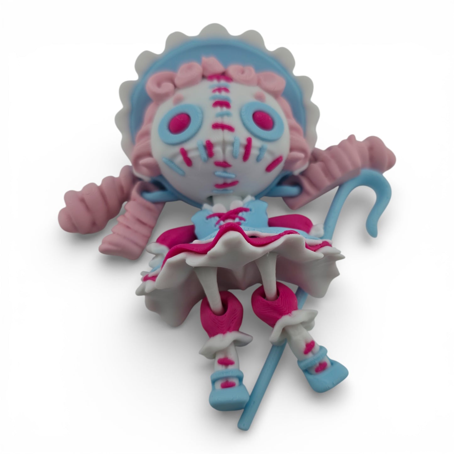 Twisty 3D Doll Figurine with 3 Sheep Articulated 3D Printed Fantasy Figurine Inspired Collectible