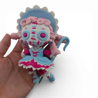 Twisty 3D Doll Figurine with 3 Sheep Articulated 3D Printed Fantasy Figurine Inspired Collectible