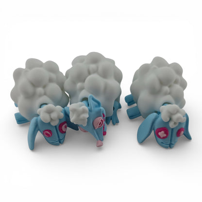 Twisty 3D Doll Figurine with 3 Sheep Articulated 3D Printed Fantasy Figurine Inspired Collectible