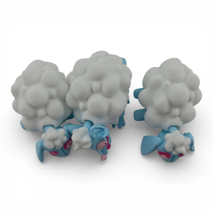 Twisty 3D Doll Figurine with 3 Sheep Articulated 3D Printed Fantasy Figurine Inspired Collectible