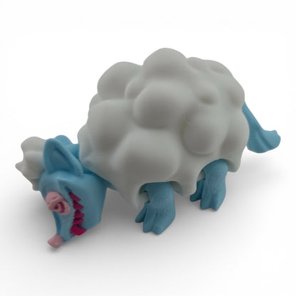 Twisty 3D Doll Figurine with 3 Sheep Articulated 3D Printed Fantasy Figurine Inspired Collectible