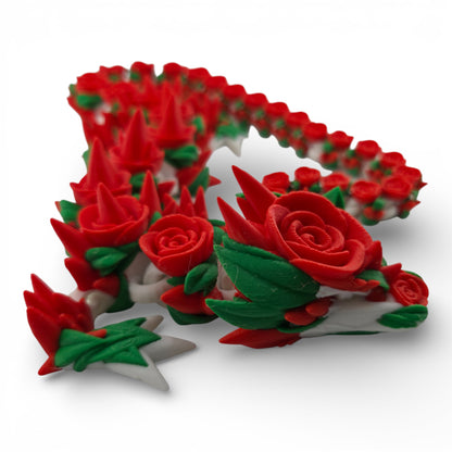 Rose Dragon – Articulated 3D Printed Fantasy Creature |Red and Green