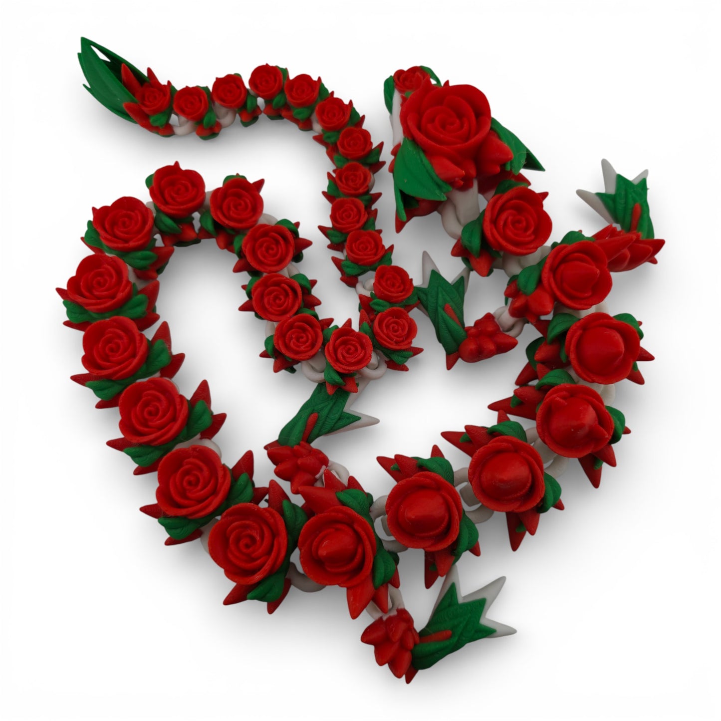 Rose Dragon – Articulated 3D Printed Fantasy Creature |Red and Green