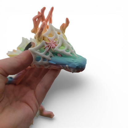 Rainbow Wicked Dragon – Articulated 3D Printed Fantasy Figurine | Spider Web Halloween Collectible by Cinderwing3D