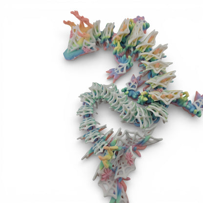 Rainbow Wicked Dragon – Articulated 3D Printed Fantasy Figurine | Spider Web Halloween Collectible by Cinderwing3D