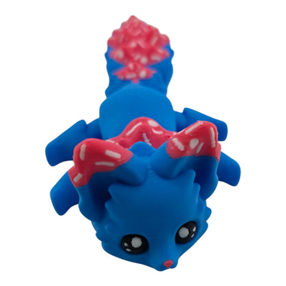 Blue Cupcake Fox – 7.5" Articulated 3D Printed Fantasy Figurine | Sweet Dessert-Inspired Collectible