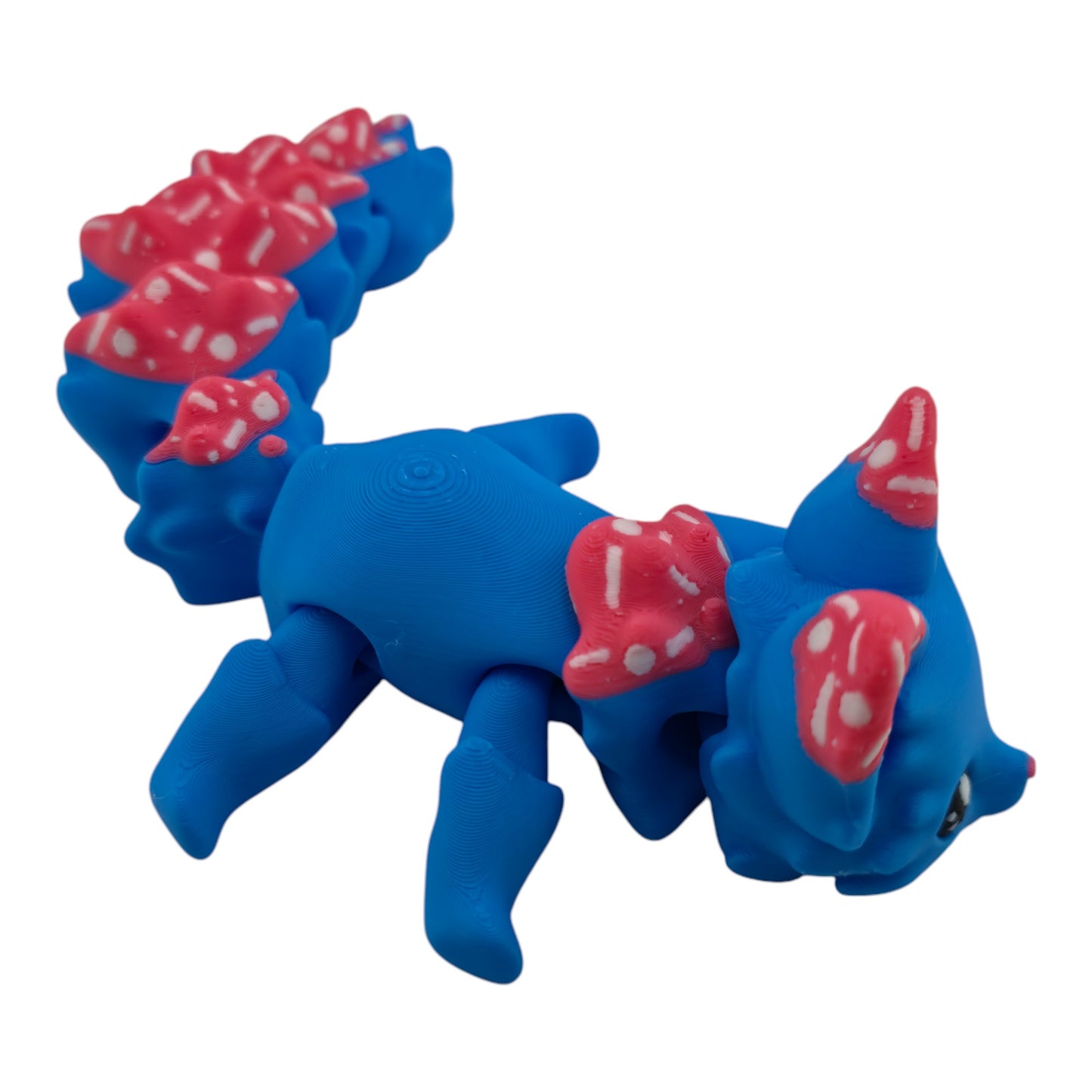 Blue Cupcake Fox – 7.5" Articulated 3D Printed Fantasy Figurine | Sweet Dessert-Inspired Collectible