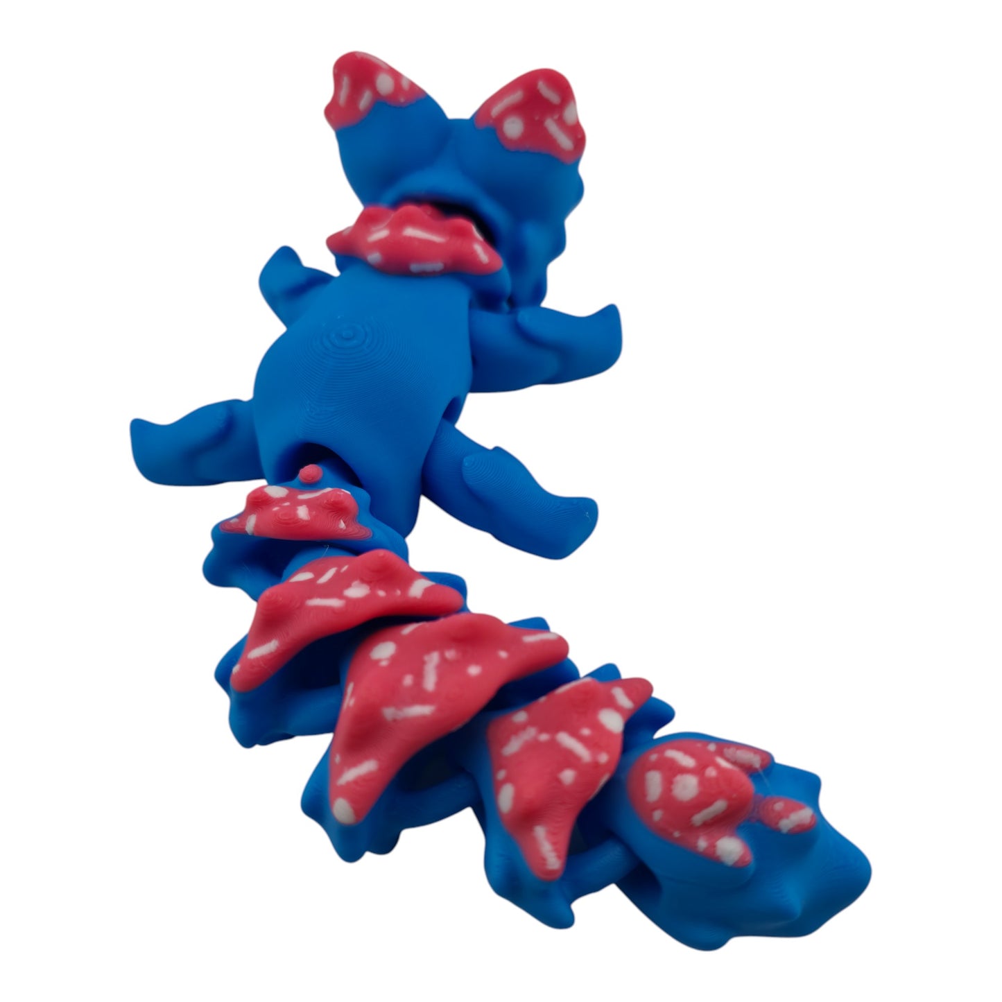 Blue Cupcake Fox – 7.5" Articulated 3D Printed Fantasy Figurine | Sweet Dessert-Inspired Collectible