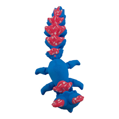 Blue Cupcake Fox – 7.5" Articulated 3D Printed Fantasy Figurine | Sweet Dessert-Inspired Collectible