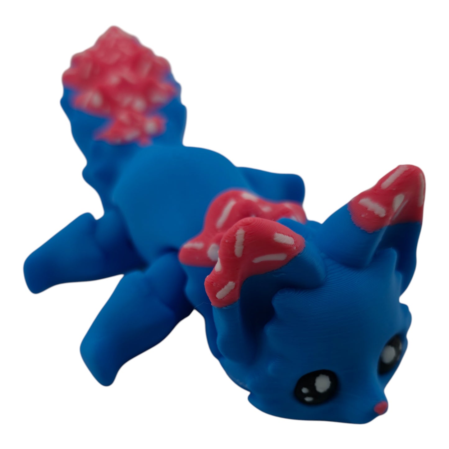 Blue Cupcake Fox – 7.5" Articulated 3D Printed Fantasy Figurine | Sweet Dessert-Inspired Collectible