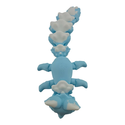 Blue and White Fox – 7.5" Articulated 3D Printed Fantasy Figurine