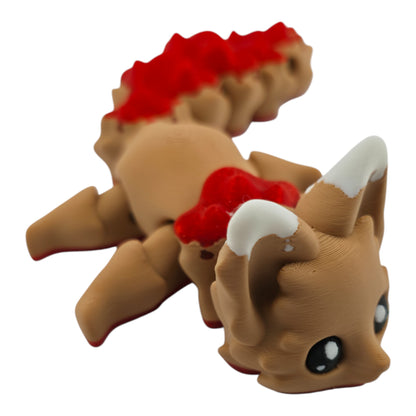 Strawberry Shortcake Fox – 7.5" Articulated 3D Printed Fantasy Figurine | Sweet Dessert-Inspired Collectible