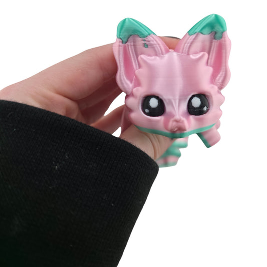 Silk Pink Fox Fox – 7.5" Articulated 3D Printed Fantasy Figurine