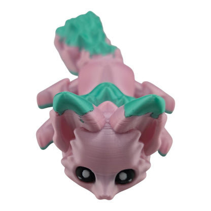 Silk Pink Fox Fox – 7.5" Articulated 3D Printed Fantasy Figurine