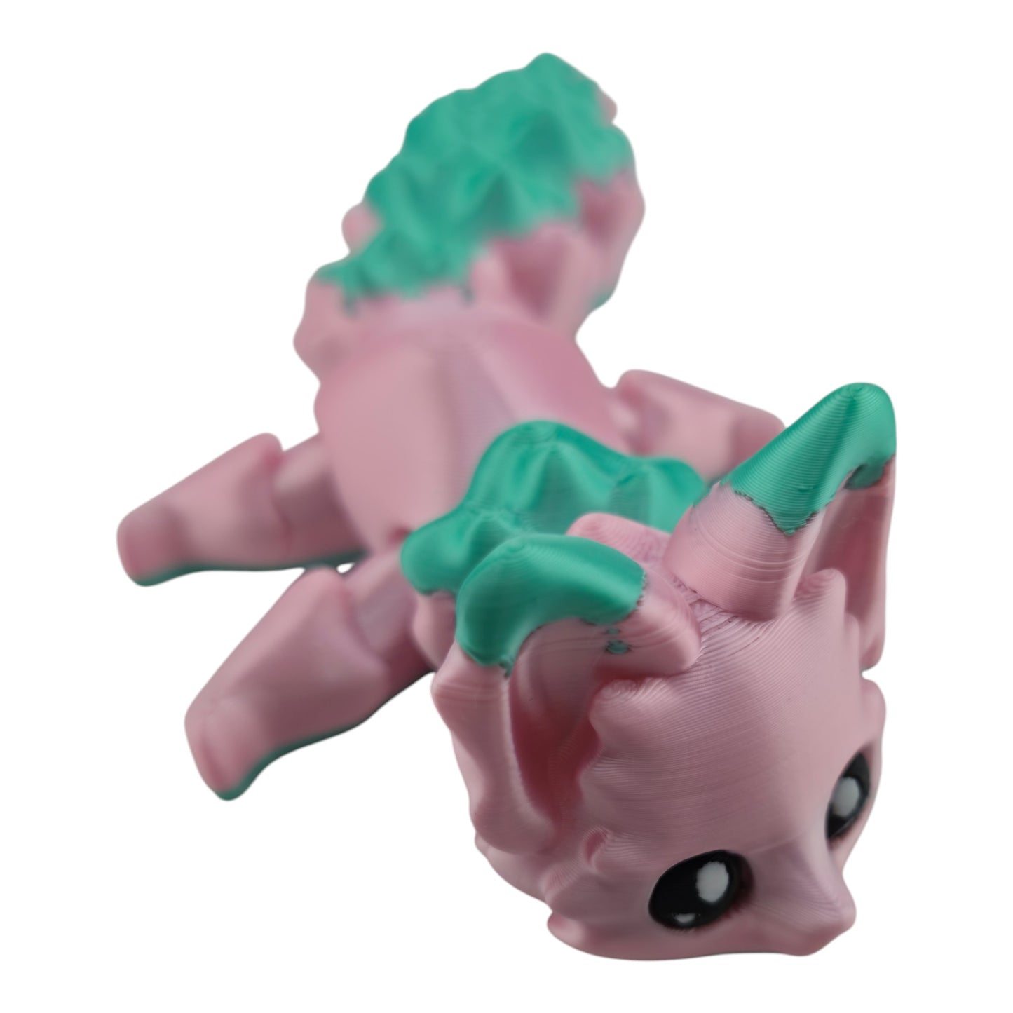 Silk Pink Fox Fox – 7.5" Articulated 3D Printed Fantasy Figurine