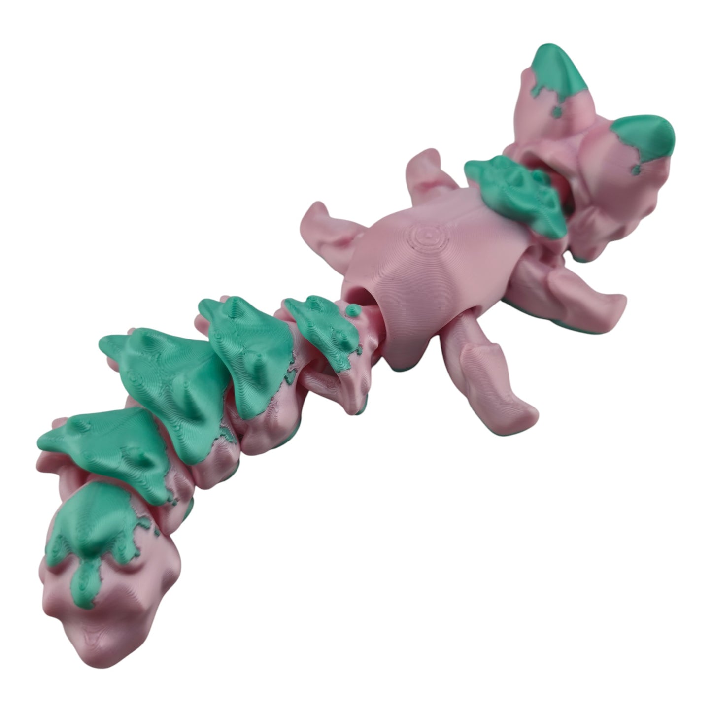 Silk Pink Fox Fox – 7.5" Articulated 3D Printed Fantasy Figurine