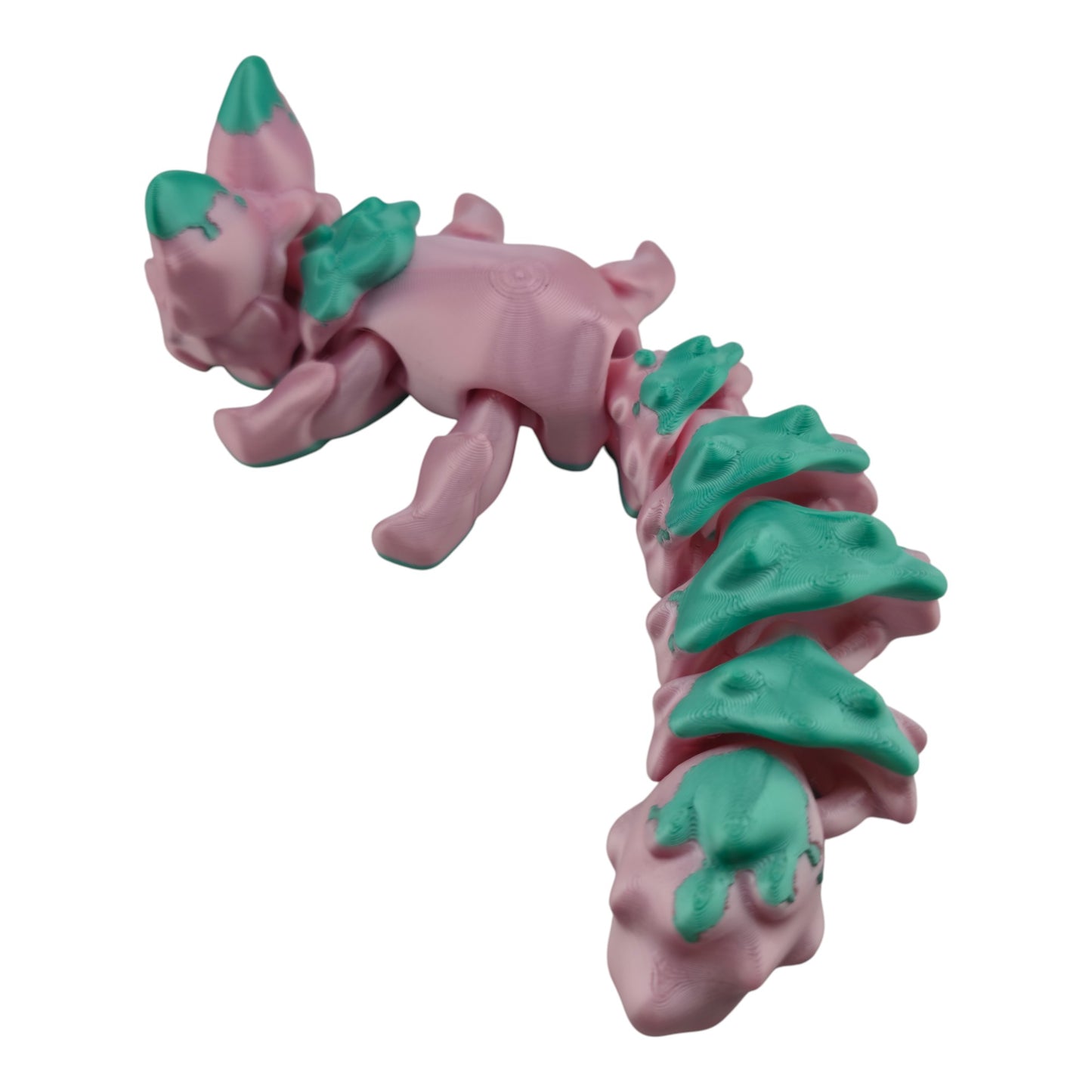 Silk Pink Fox Fox – 7.5" Articulated 3D Printed Fantasy Figurine