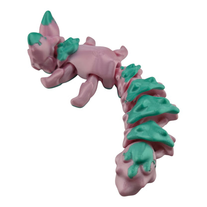 Silk Pink Fox Fox – 7.5" Articulated 3D Printed Fantasy Figurine