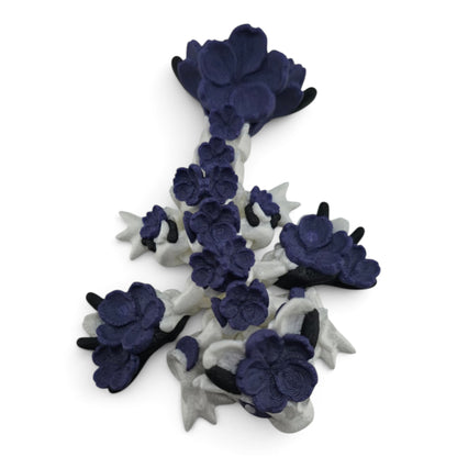 Tiny Sakura Baby Dragon – White & Purple Articulated Fantasy Collectible | 3D Printed Desk & Shelf Decor