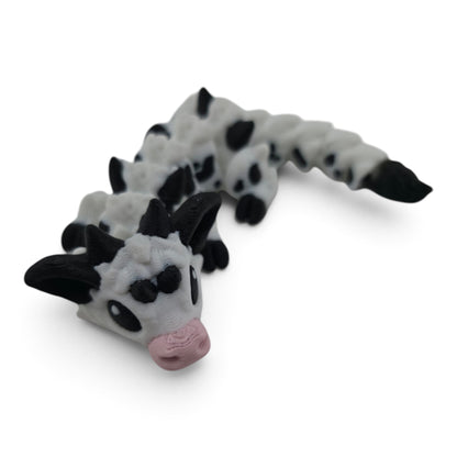 Baby Cow Dragon – 6" Articulated Fantasy Collectible | 3D Printed Mechanical-Inspired Desk & Shelf Decor