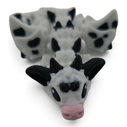 Baby Cow Dragon – 6" Articulated Fantasy Collectible | 3D Printed Mechanical-Inspired Desk & Shelf Decor