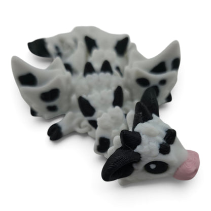 Baby Cow Dragon – 6" Articulated Fantasy Collectible | 3D Printed Mechanical-Inspired Desk & Shelf Decor