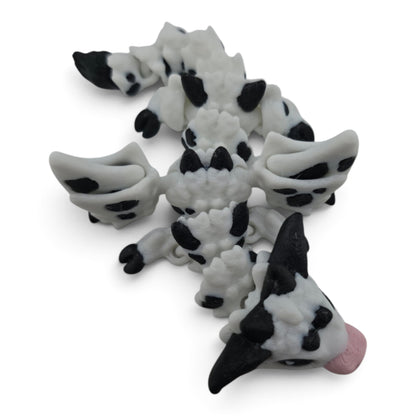 Baby Cow Dragon – 6" Articulated Fantasy Collectible | 3D Printed Mechanical-Inspired Desk & Shelf Decor