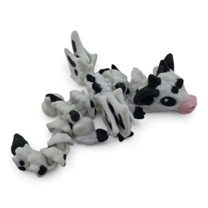 Baby Cow Dragon – 6" Articulated Fantasy Collectible | 3D Printed Mechanical-Inspired Desk & Shelf Decor
