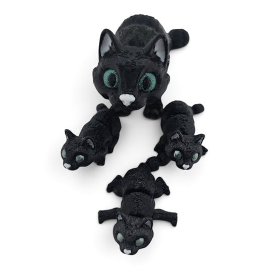 Black Cat Family Set - 3D Printed Collectibles