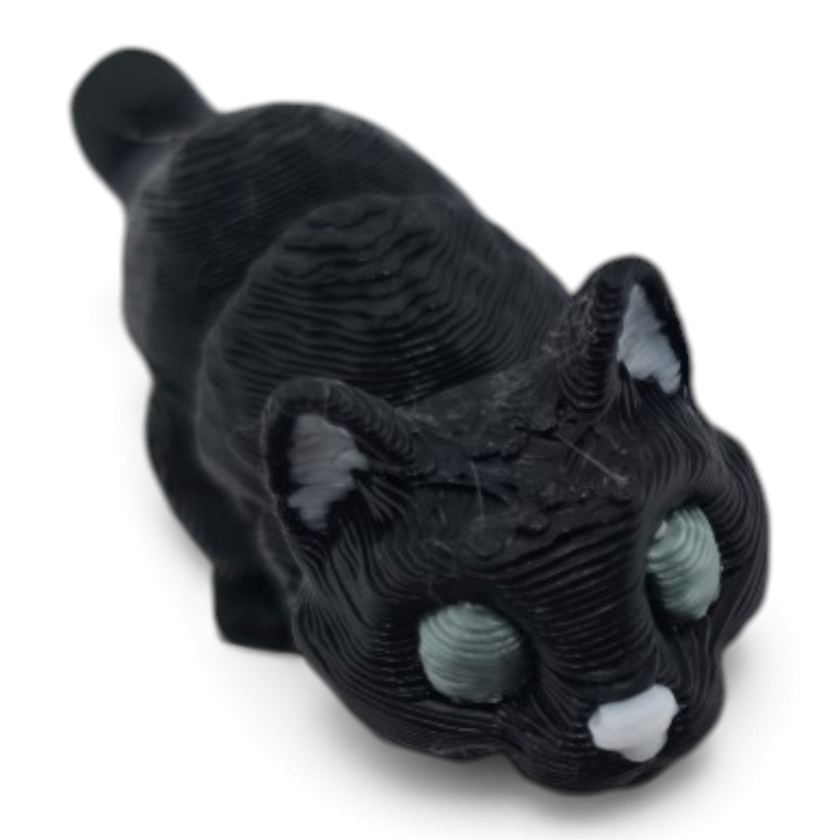 Black Cat Family Set – 3D Printed Articulated Figurines | 1 Adult & 3 Babies | Flexible Collectible Desk Decor