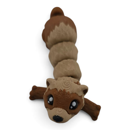 Ferret Family Set – 3D Printed Articulated Figurines | 1 Adult & 3 Babies | Flexible Collectible Desk Decor