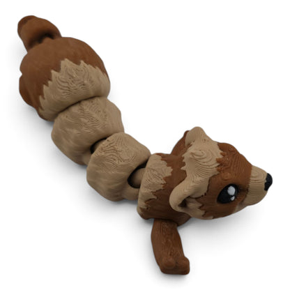 Ferret Family Set – 3D Printed Articulated Figurines | 1 Adult & 3 Babies | Flexible Collectible Desk Decor