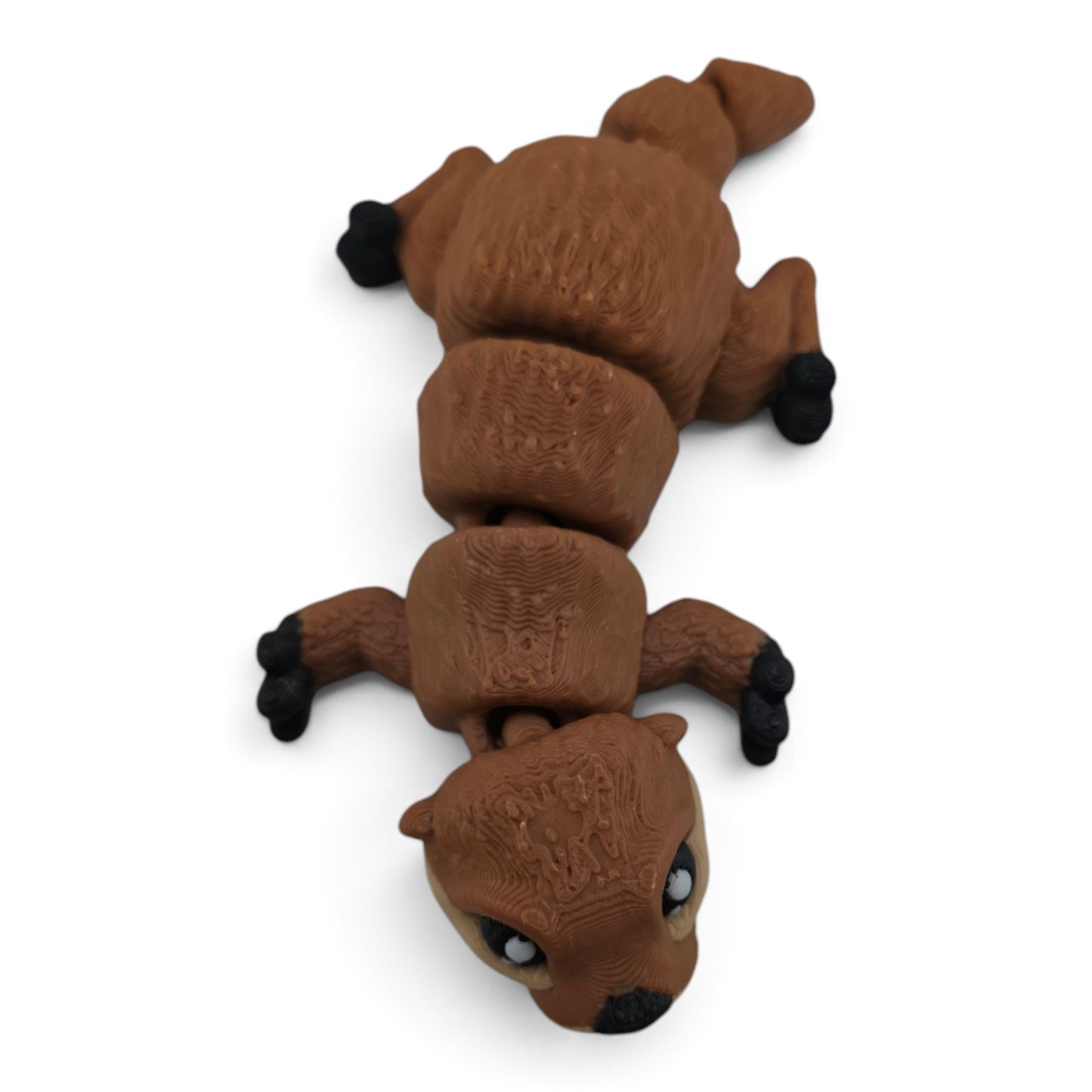 Otter Family Set – 3D Printed Articulated Figurines | 1 Adult & 3 Babies | Flexible Collectible Desk Decor